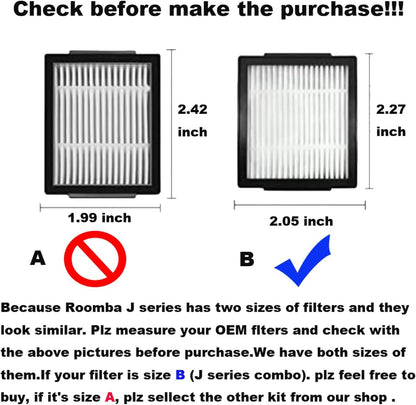 Replacement Parts Main Brushes HEPA ilters & Side Brushes Compatible with iRobot Roomba J7+ Combo, Combo V1259-DP01-F-393
