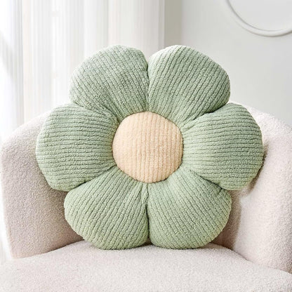 Flower Throw Pillow, Soft Sage Green 14.9" Shaped Floor Pillow for Home Decor, Cute Aesthetic Plush V1259-DP01-F-40