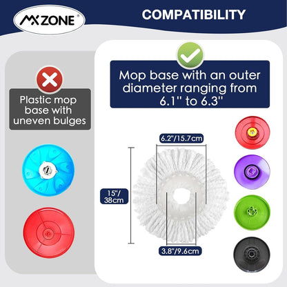 Spin Mop Replacement Head 5 Pack Magic Mop Reill or Hurricane 360 degrees Systems, Microiber Spin Mop Head, V1259-DP01-F-402