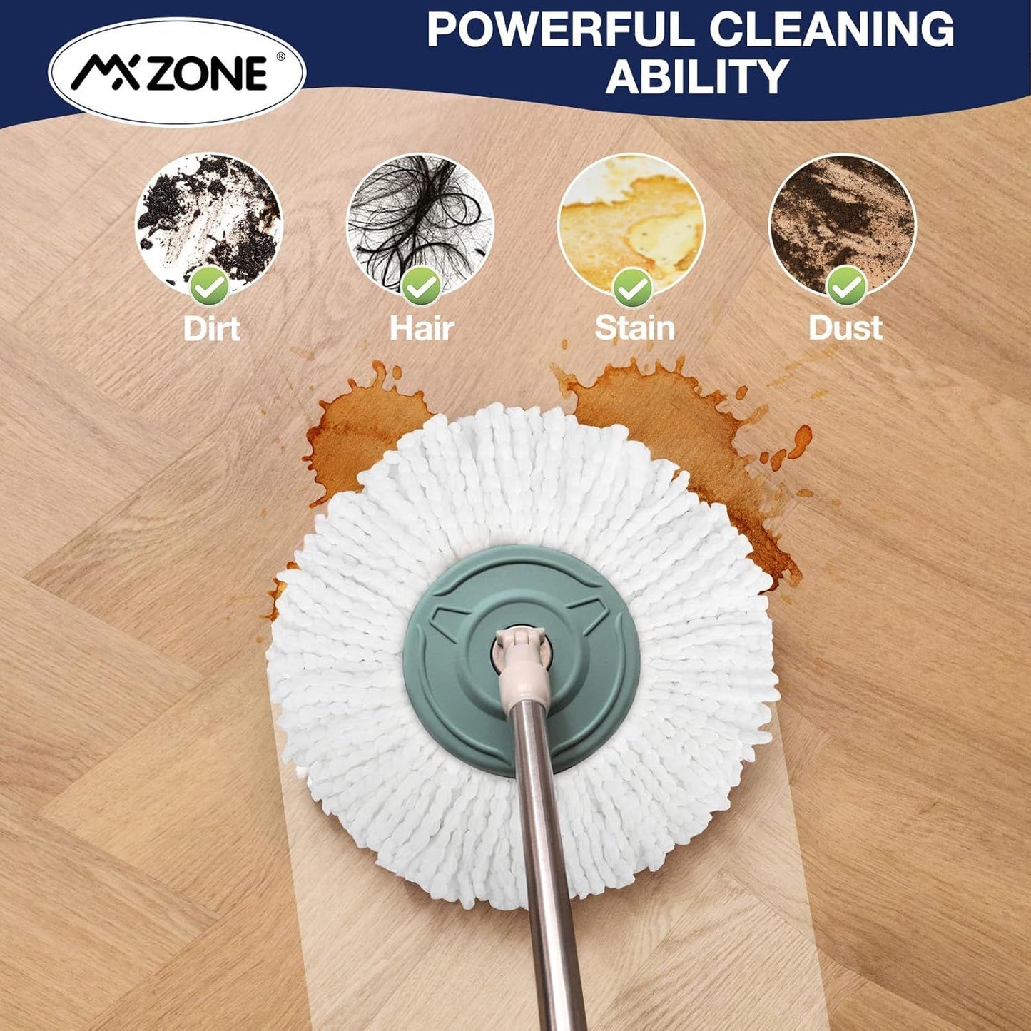 Spin Mop Replacement Head 5 Pack Magic Mop Reill or Hurricane 360 degrees Systems, Microiber Spin Mop Head, V1259-DP01-F-402