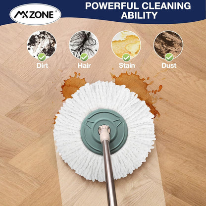 Spin Mop Replacement Head 5 Pack Magic Mop Reill or Hurricane 360 degrees Systems, Microiber Spin Mop Head, V1259-DP01-F-402