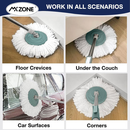 Spin Mop Replacement Head 5 Pack Magic Mop Reill or Hurricane 360 degrees Systems, Microiber Spin Mop Head, V1259-DP01-F-402