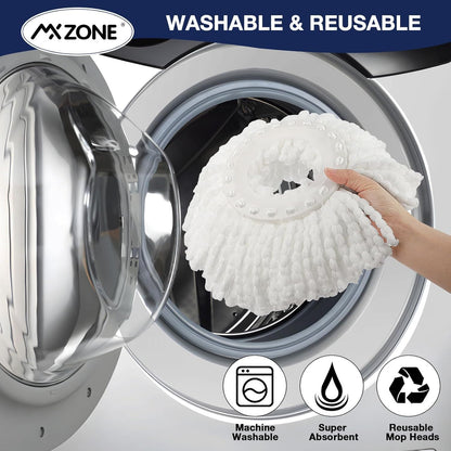 Spin Mop Replacement Head 5 Pack Magic Mop Reill or Hurricane 360 degrees Systems, Microiber Spin Mop Head, V1259-DP01-F-402
