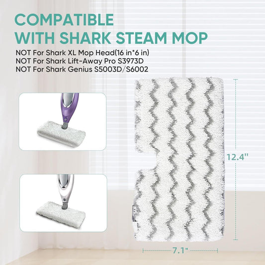 4 Pack S3501 S3601 Steam Pocket Mop Pads or Shark S3500 Series S3501 S3601 S3550 S3901 SE450 S3801CO S3601D V1259-DP01-F-409