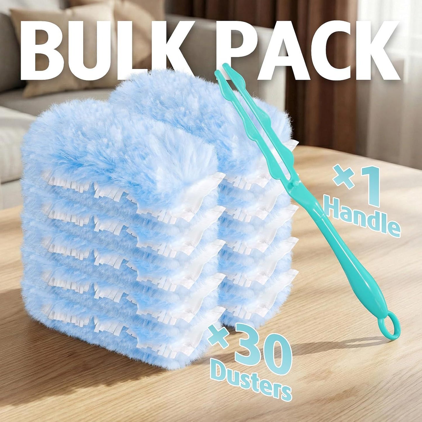 Duster Reill or Swier Duster, 30 Count Heavy Duty 2 Side 360 degrees Duster Reills with 1 Handle, 4X V1259-DP01-F-416