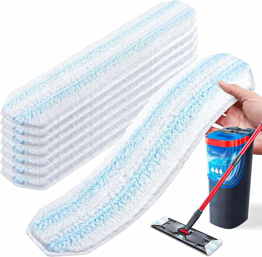 8 Pack Mop Replacement Pads or O Cedar H2prO lat Mop System, Machine Washable Reusable Microiber Mop Heads V1259-DP01-F-417