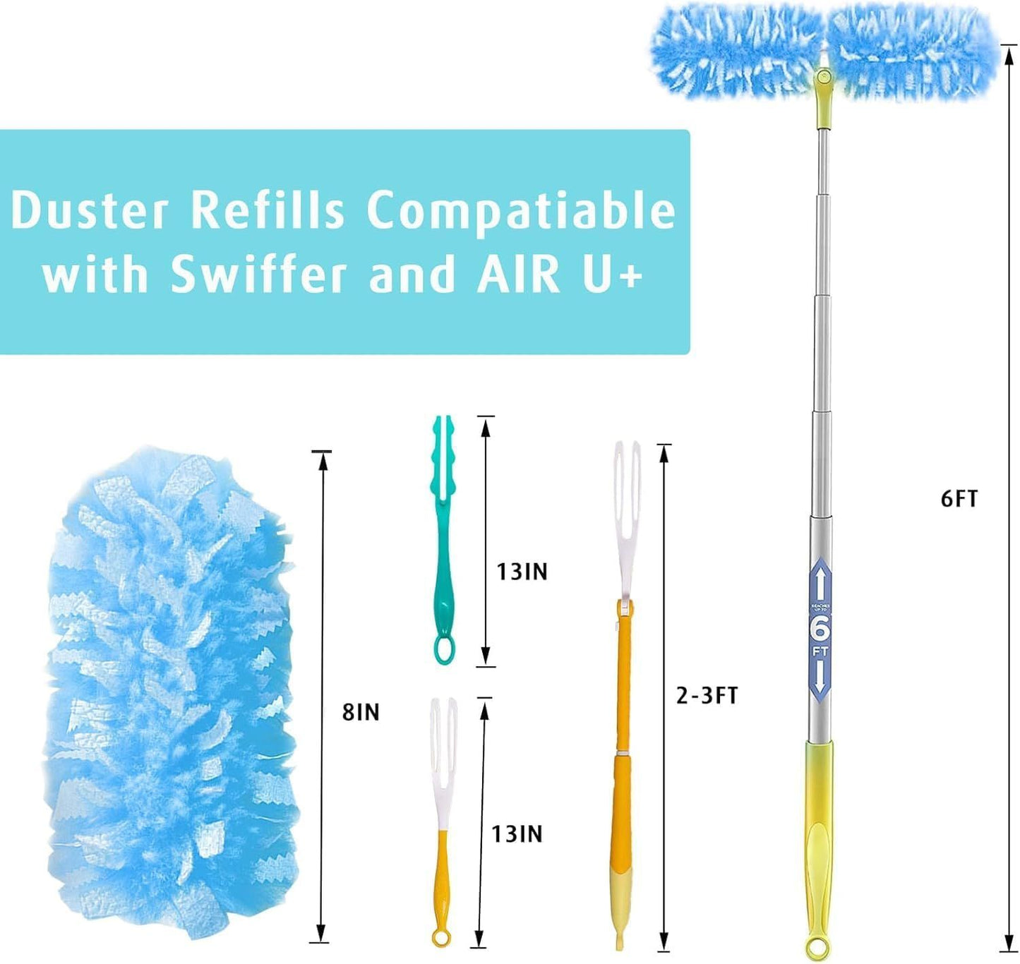 1 Handle with 30 Count Duster Reill or Swier Duster + 30 Count Dry Sweeping Pads Reill or Swier Sweep and Mop V1259-DP01-F-419