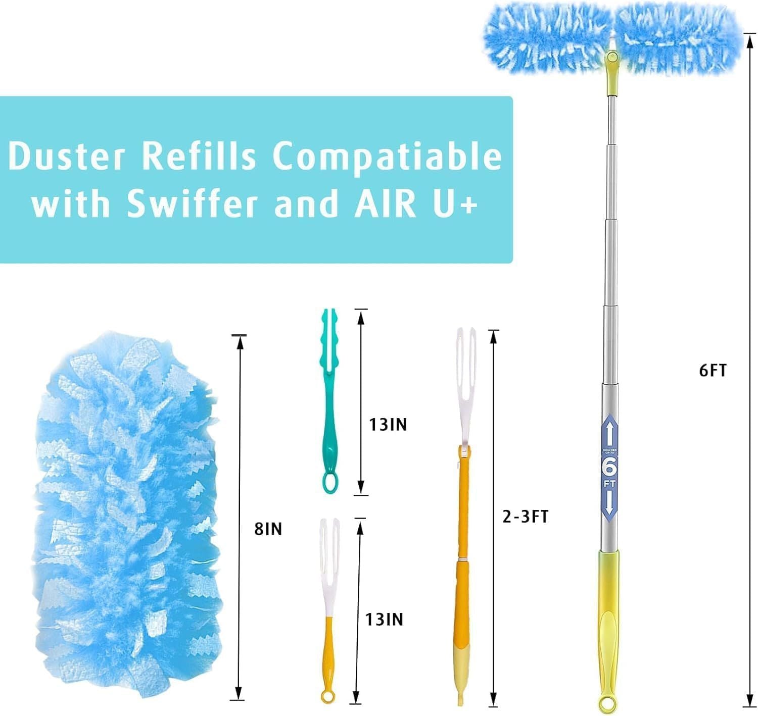 1 Handle with 30 Count Duster Reill or Swier Duster + 30 Count Dry Sweeping Pads Reill or Swier Sweep and Mop V1259-DP01-F-419