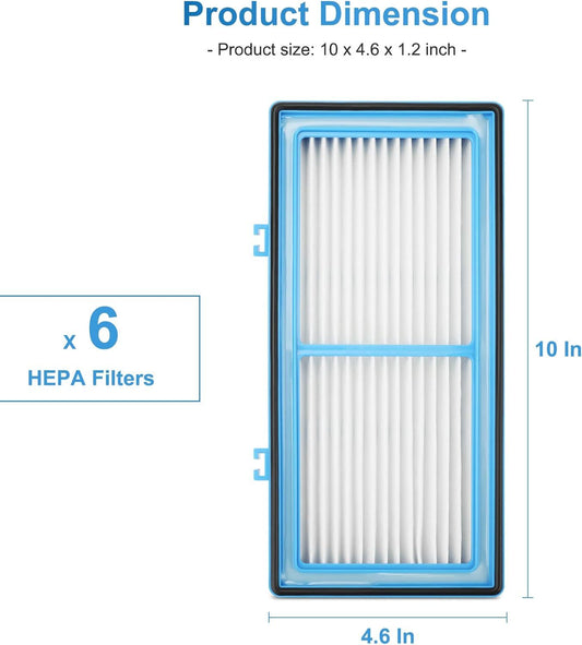 6 Pack AER1 ilter Replacement or Holmes AER1 Series, HAP30AT Total Air HEPA Type ilter or Replacement Parts # V1259-DP01-F-424