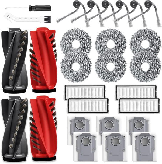 28 Pack Replacement Accessories or Qrevo Curv/Curv S5X/Qrevo Edge/Edge S5A/Qrevo S5V Robot Vacuum, 2 Pairs V1259-DP01-F-427