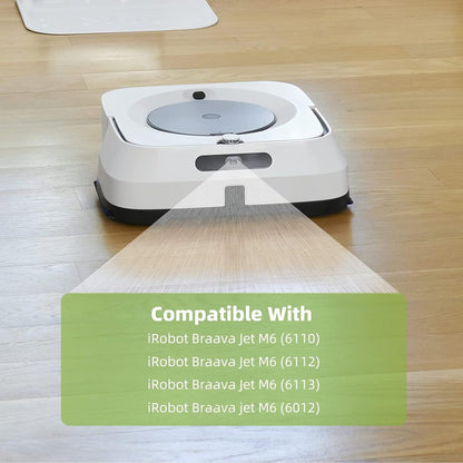 4 Pack Mop Pad or iRobot Braava Jet M6 Ultimate Robot Mop, Upgraded M6 Wet Mopping Pad, Washable Microiber V1259-DP01-F-429