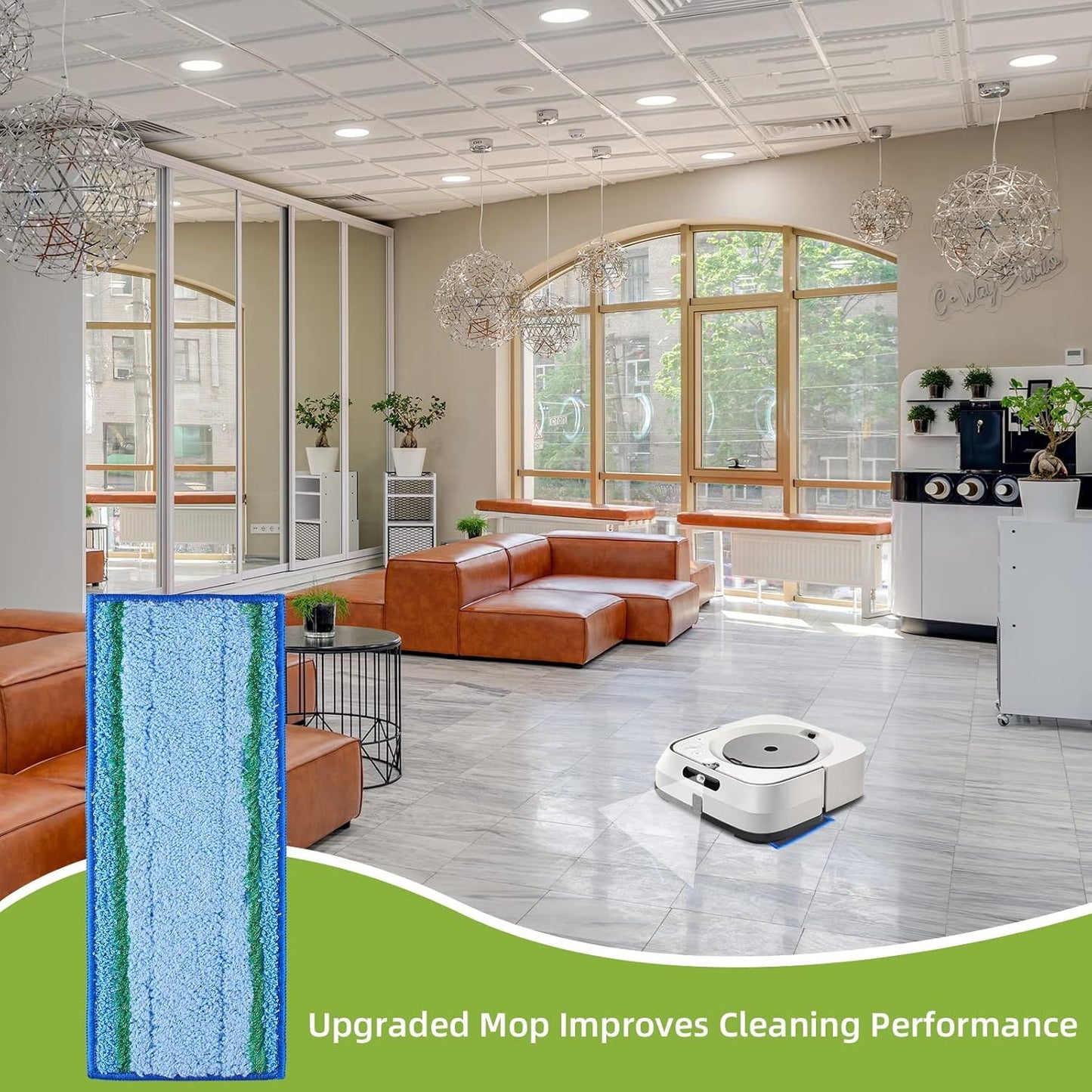 4 Pack Mop Pad or iRobot Braava Jet M6 Ultimate Robot Mop, Upgraded M6 Wet Mopping Pad, Washable Microiber V1259-DP01-F-429