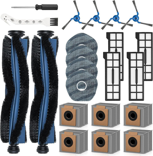 22 Pack Replacement Accessories or euy X10 Pro Omni Robot Vacuum Cleaner, 2 Mainbrush 4 ilter 6 Dust Bag 4 V1259-DP01-F-430