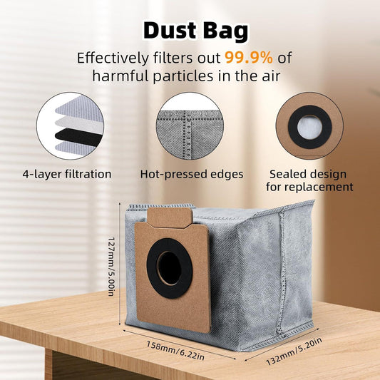 22 Pack Replacement Accessories or euy X10 Pro Omni Robot Vacuum Cleaner, 2 Mainbrush 4 ilter 6 Dust Bag 4 V1259-DP01-F-430