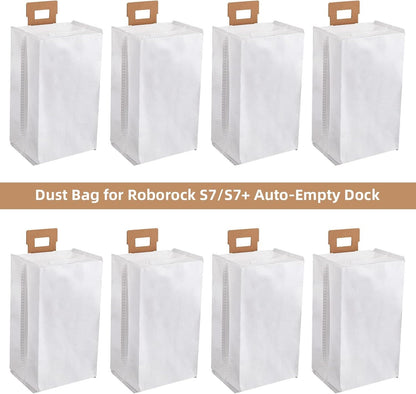 8 Pack Dust Bag or S7 / S7+ Vacuum Cleaner Auto-Empty Dock, 3L Large Capacity Replacement Bag V1259-DP01-F-433