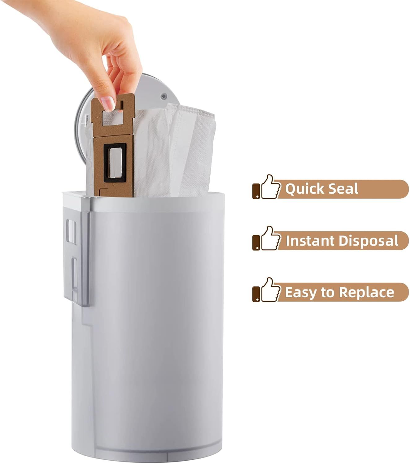 8 Pack Dust Bag or S7 / S7+ Vacuum Cleaner Auto-Empty Dock, 3L Large Capacity Replacement Bag V1259-DP01-F-433