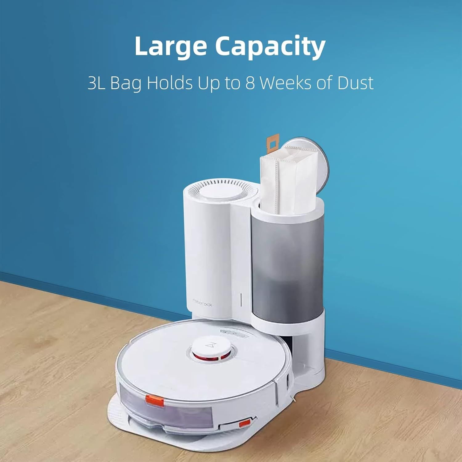 8 Pack Dust Bag or S7 / S7+ Vacuum Cleaner Auto-Empty Dock, 3L Large Capacity Replacement Bag V1259-DP01-F-433