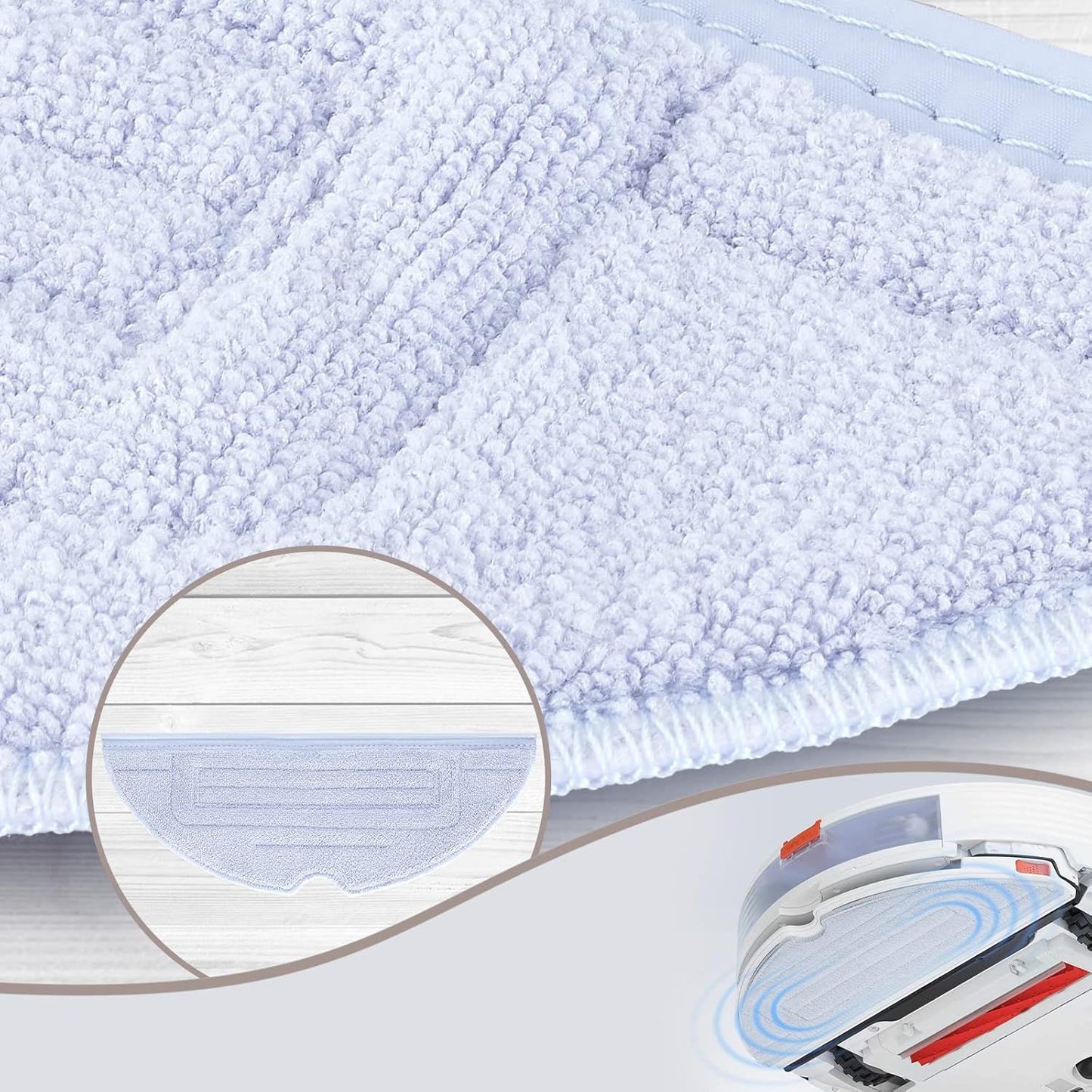 6 Pcs Mop Cloth Pad or S7 / S7+ / S7 MaxV / S7 MaxV Plus / S7 MaxV Ultra / S7 Pro Ultra / S8 / S8+ Robot V1259-DP01-F-435