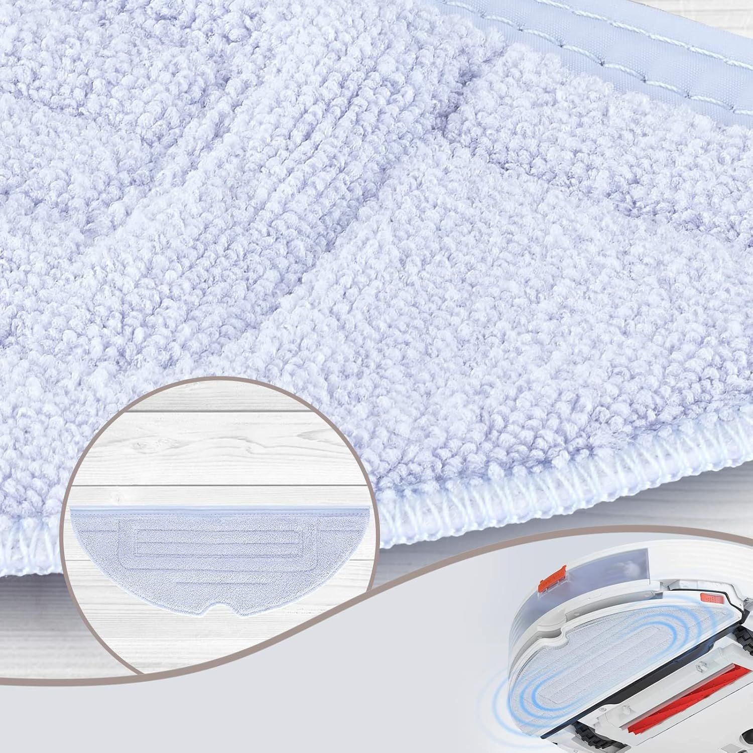 6 Pcs Mop Cloth Pad or S7 / S7+ / S7 MaxV / S7 MaxV Plus / S7 MaxV Ultra / S7 Pro Ultra / S8 / S8+ Robot V1259-DP01-F-435