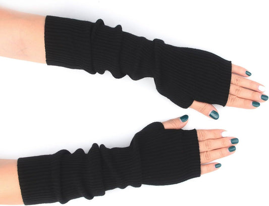 Cashmere Blended Arm Warmer or Women Winter ingerless Gloves Knit Mitten Gloves Wrist Warmer with Thumb Hole V1259-DP01-F-443
