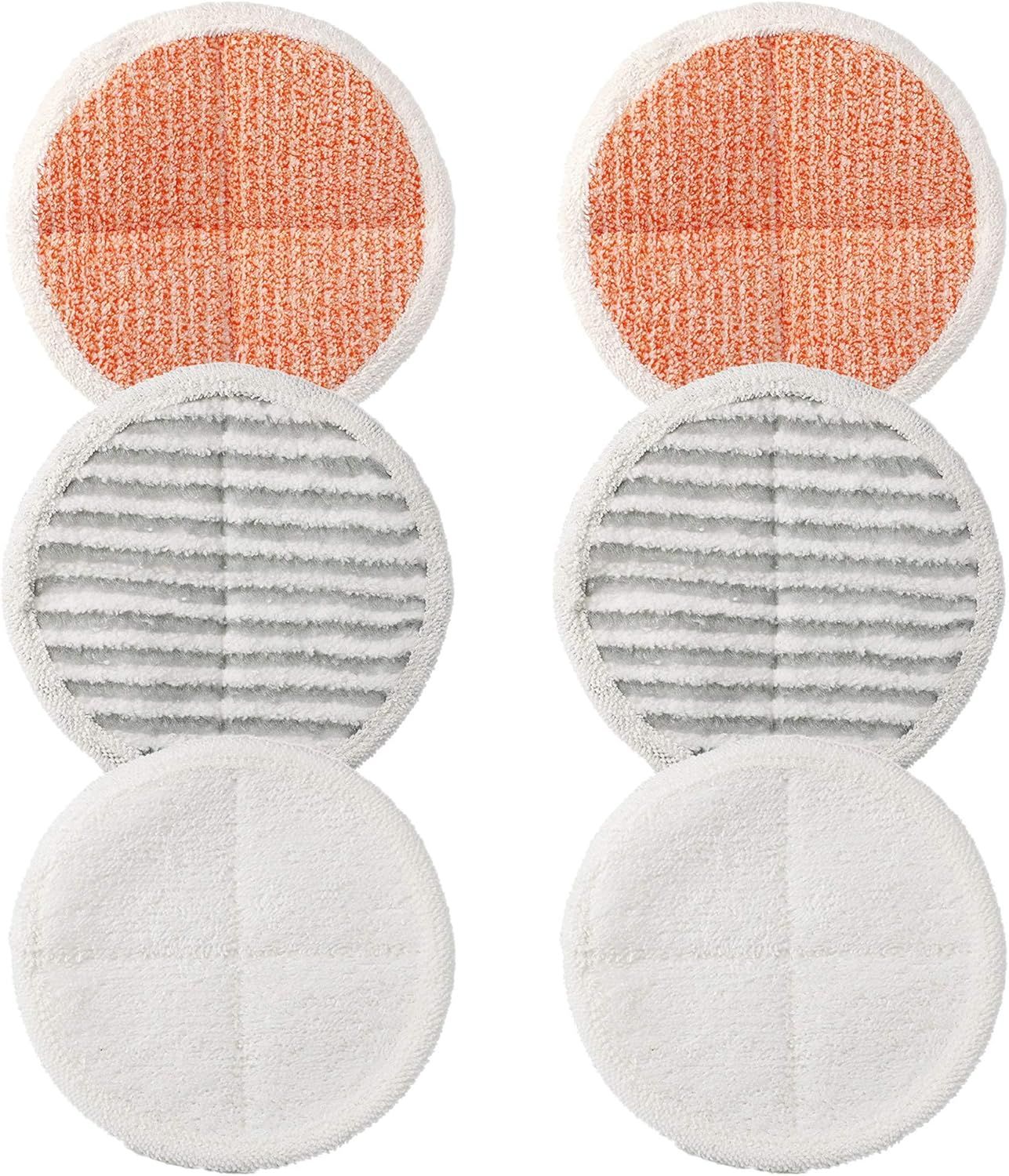6 Pack Replacement Pads or Bissell Spinwave 2124,2039A,2307,23157,20391,20399 Powered Hard loor Mop V1259-DP01-F-449