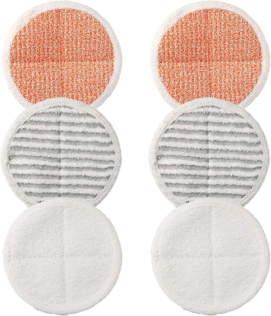 6 Pack Replacement Pads or Bissell Spinwave 2124,2039A,2307,23157,20391,20399 Powered Hard loor Mop V1259-DP01-F-449