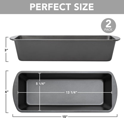Extra Large Bread Pan, 13" x 5" Long Loa Pan, Nonstick Baking Pan, Rectangular Loa Tin, Set o 2 V1259-DP01-F-465