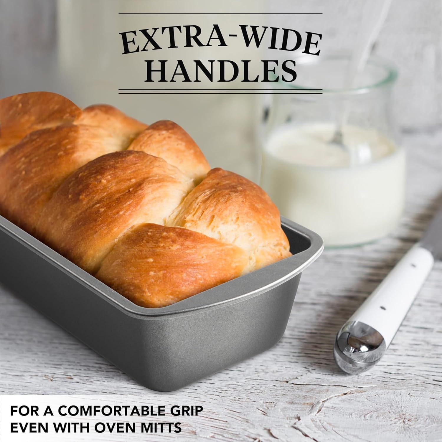 Extra Large Bread Pan, 13" x 5" Long Loa Pan, Nonstick Baking Pan, Rectangular Loa Tin, Set o 2 V1259-DP01-F-465