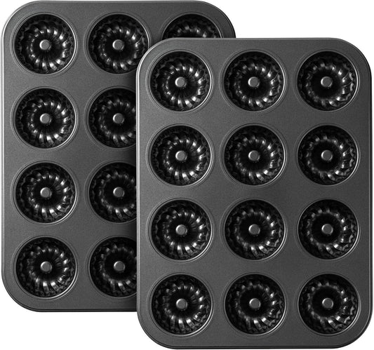 Mini luted Tube Cake Pan, 12 Cavity Baking Pan, Non-stick Baking Mold or Cupcakes, Donuts, Cornbread, V1259-DP01-F-470