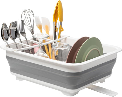 Collapsible Dish Drying Rack, Pop Up Dinnerware Drainer, Portable Plate Organizer or Kitchen RV Campers V1259-DP01-F-472