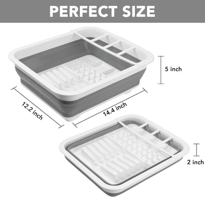 Collapsible Dish Drying Rack, Pop Up Dinnerware Drainer, Portable Plate Organizer or Kitchen RV Campers V1259-DP01-F-472