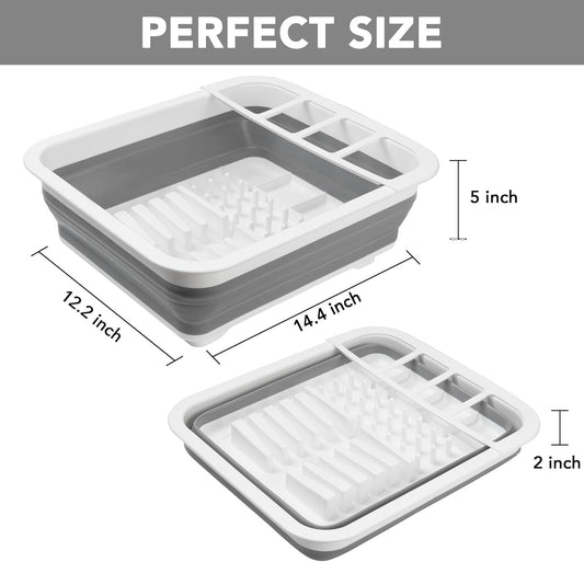 Collapsible Dish Drying Rack, Pop Up Dinnerware Drainer, Portable Plate Organizer or Kitchen RV Campers V1259-DP01-F-472