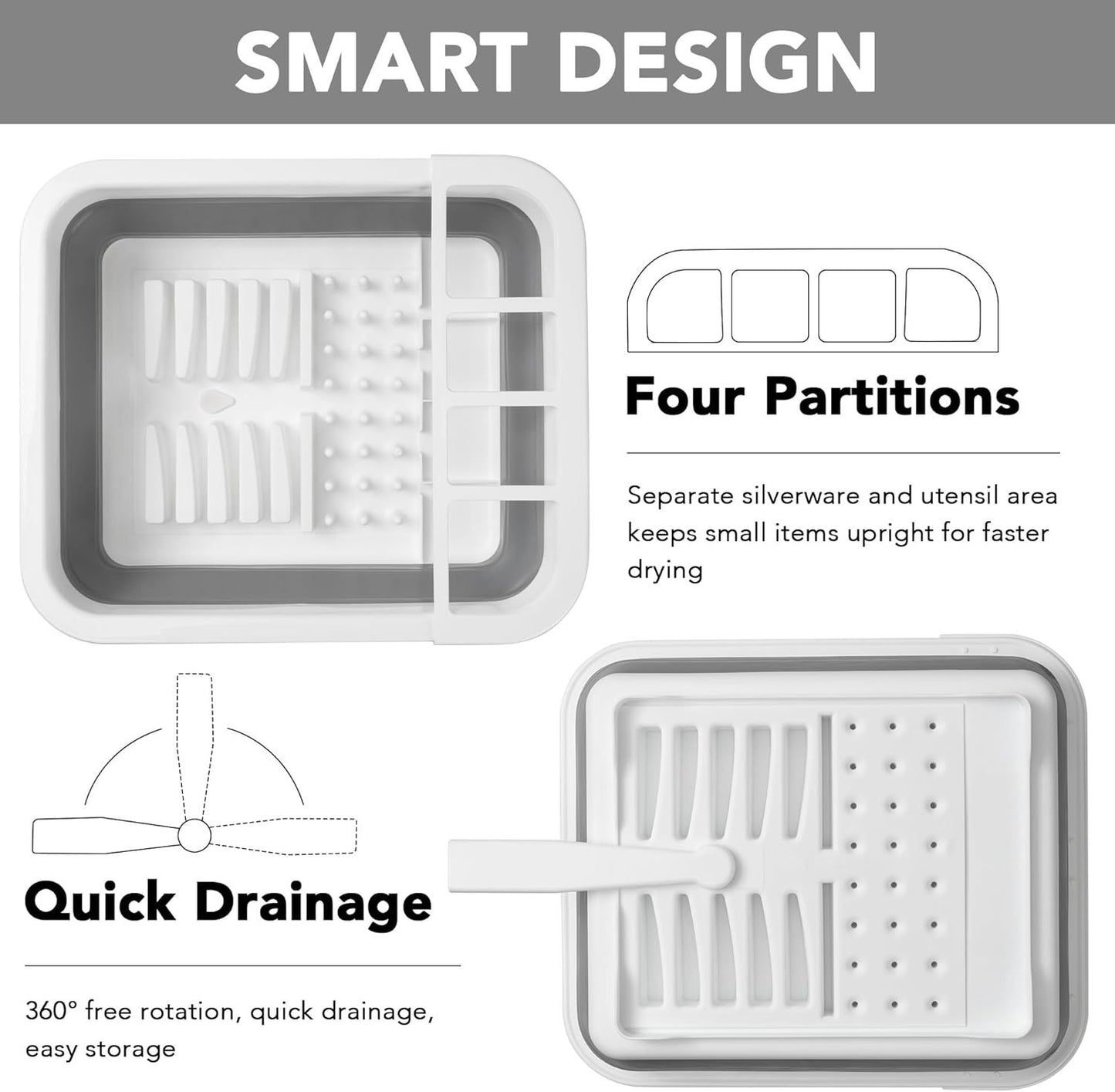 Collapsible Dish Drying Rack, Pop Up Dinnerware Drainer, Portable Plate Organizer or Kitchen RV Campers V1259-DP01-F-472