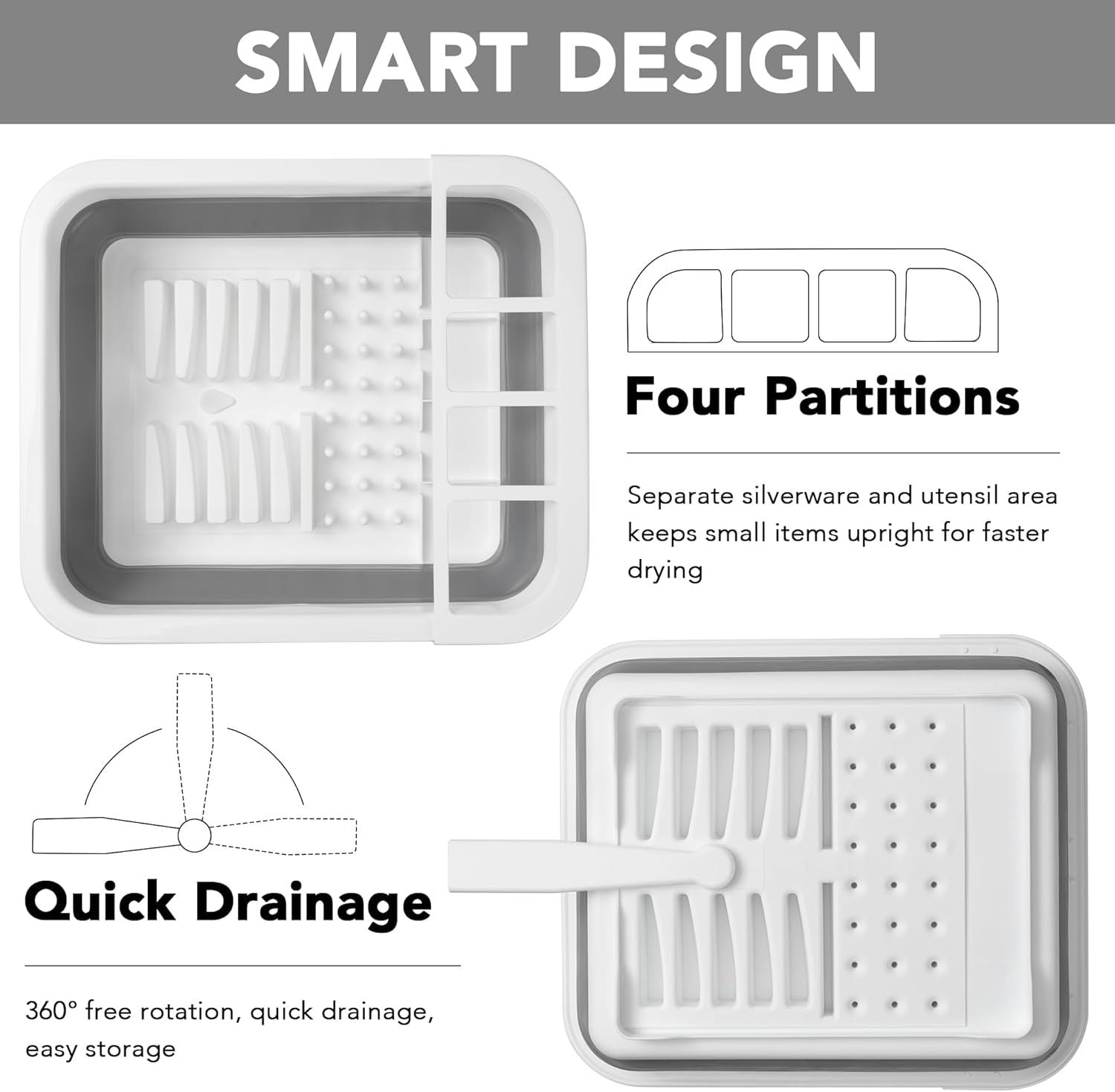 Collapsible Dish Drying Rack, Pop Up Dinnerware Drainer, Portable Plate Organizer or Kitchen RV Campers V1259-DP01-F-472