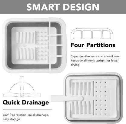 Collapsible Dish Drying Rack, Pop Up Dinnerware Drainer, Portable Plate Organizer or Kitchen RV Campers V1259-DP01-F-472