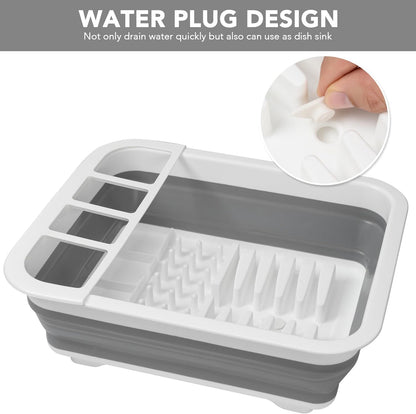 Collapsible Dish Drying Rack, Pop Up Dinnerware Drainer, Portable Plate Organizer or Kitchen RV Campers V1259-DP01-F-472