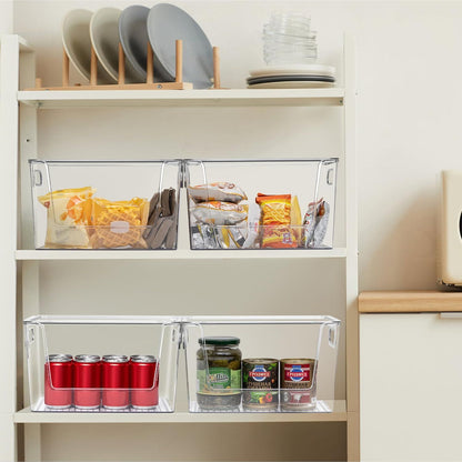 2 Pack Large Stackable Storage Bins, Plastic Container Organizer with Open ront, Pantry Organizers and V1259-DP01-F-476
