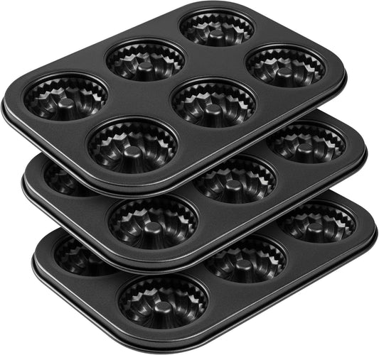 Mini luted Tube Cake Pan, 6 Cavity Baking Pan, Non-stick Baking Mold or Cupcakes, Donuts, Cornbread, V1259-DP01-F-479