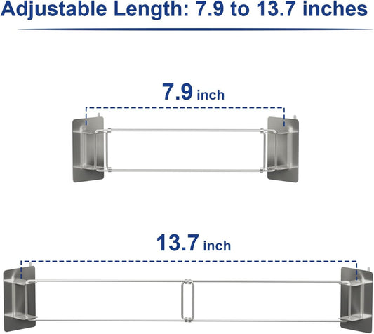 Safoner RV Shower Corner Storage Bar- Adjustable Stainless Steel Rod for Corner Shelves in Camper, Length V1259-DP01-F-48