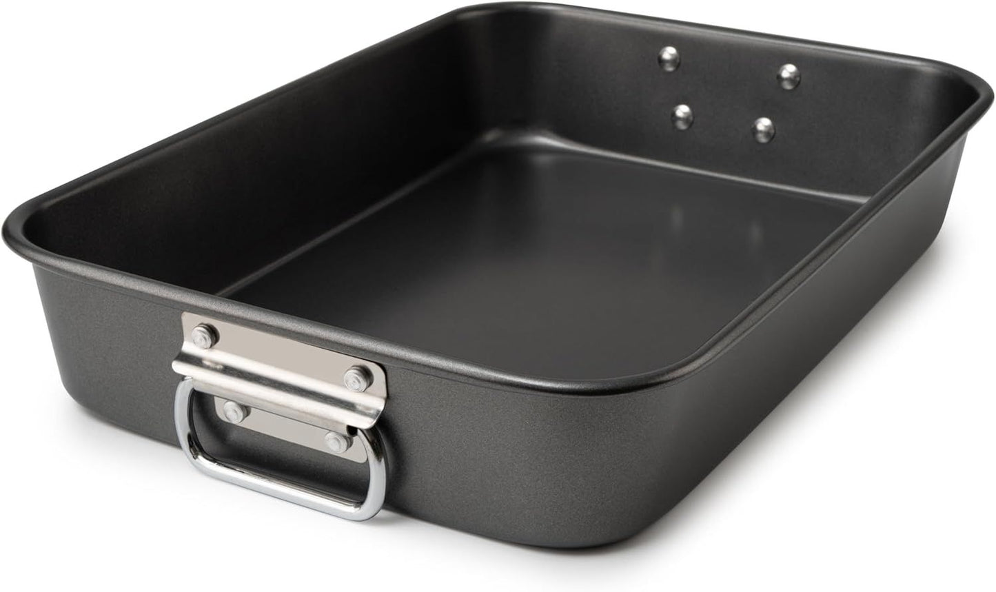 Lasagna Pan with Handles, 15x10x3 Inch Bakeware or Oven, Nonstick Rectangular Roasting Pan, Deep Baking Dish V1259-DP01-F-480