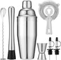 7-Piece Cocktail Shaker Set, 24oz Shaker Strainer Muddler Jigger Mixing Spoon Pourers, Bartender Kit, Bar V1259-DP01-F-482