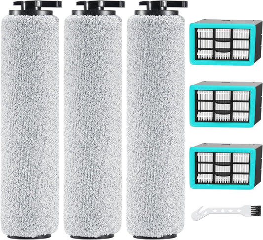 6-pack 3831 Vacuum Cleaner Brush Roll+ ilter Replacement Parts or Bissell Crosswave H2/3845N/3831 loor V1259-DP01-F-485