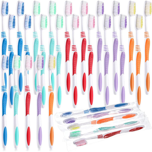 150 Pieces Individually Wrapped Toothbrushes Manual Disposable Travel Toothbrush Medium Sot Bristle Tooth V1259-DP01-F-492