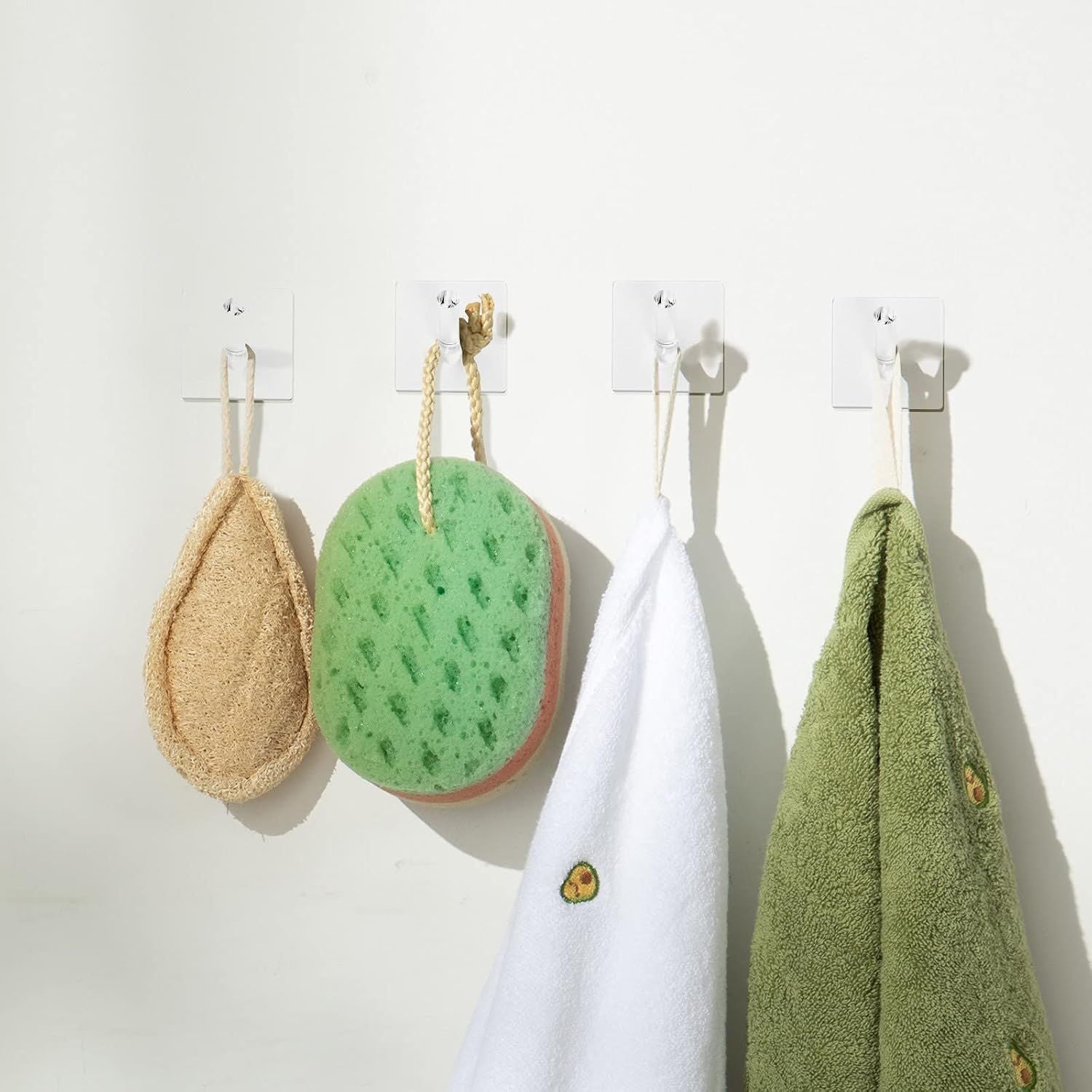 12 Pieces Acrylic Wall Mounted Coat Hooks Hat Rack Robe Single Organizer Adhesive Clear Wall Hook Decorative V1259-DP01-F-498