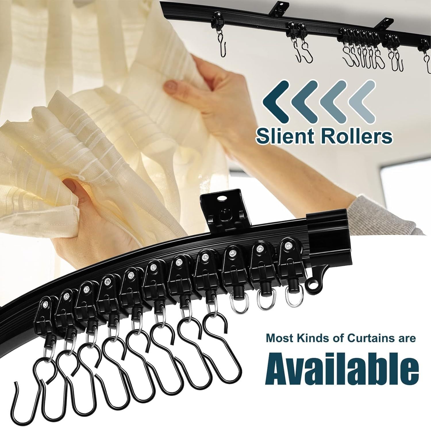 6.5 eet/ 2 Meters lexible Bendable Ceiling Curtain Track, Mount or Rail with Curtain Tracks System Bunk Bed V1259-DP01-F-500