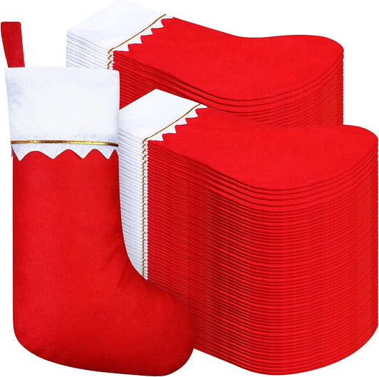 100 Pieces elt Christmas Stockings 15 Inch Party avors Stockings Xmas Decoration Stocking Rustic Santa V1259-DP01-F-502