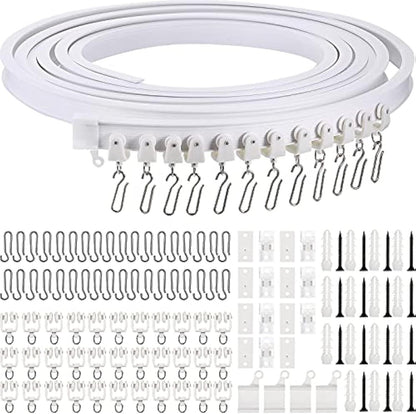 lexible Bendable Ceiling Curtain Track, 9.8t/16.4t(5m), Ceiling Mount or Curtain Rail with Track, Room V1259-DP01-F-503