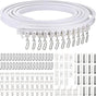 lexible Bendable Ceiling Curtain Track, 9.8t/16.4t(5m), Ceiling Mount or Curtain Rail with Track, Room V1259-DP01-F-503