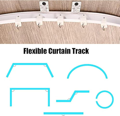 lexible Bendable Ceiling Curtain Track, 9.8t/16.4t(5m), Ceiling Mount or Curtain Rail with Track, Room V1259-DP01-F-503