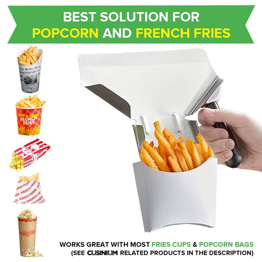 Popcorn Scoop Right Handle and Medium Holes Dredge Set - Metal Popcorn Scooper - rench ry Scoop - No V1259-DP01-F-504